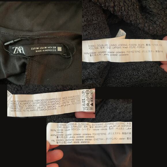 Zara Black Gothic Maxi Dress M Open Back Witchy Fairy Goth Glam Evening Gown - Picture 14 of 15